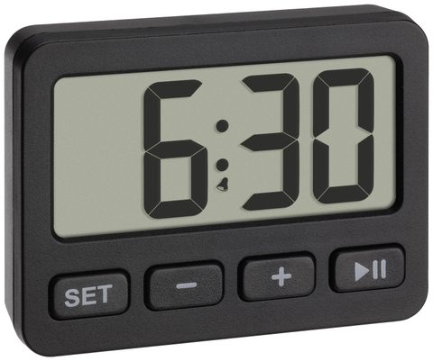 TFA Dostmann 60.2036.01 à quartz Réveil noir Heures de réveil 1 1 minuterie