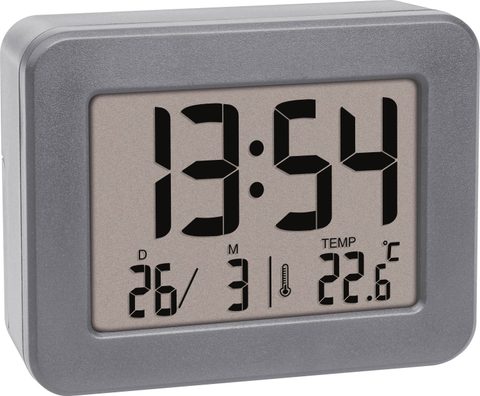 TFA Dostmann 60.2044.10 à quartz Réveil gris Heures de réveil 1