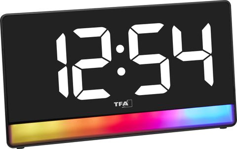 TFA Dostmann 60.2051.01 à quartz Réveil noir avec fonction de charge