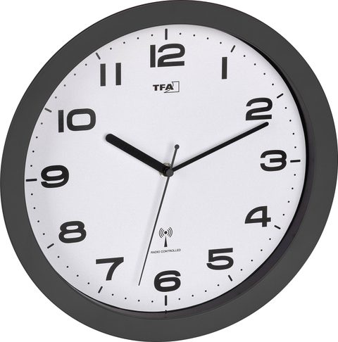 TFA Dostmann Horloge murale 60.3554.10 radiopiloté(e) 50 mm x 320 mm anthracite mécanisme dhorloge silencieux
