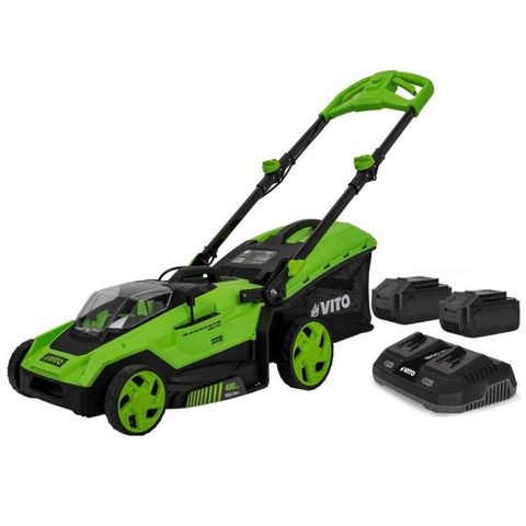 Vito Tondeuse à gazon 40V - 2 Batteries lithium 3.0Ah Chargeur double Moteur Brushless 600m2