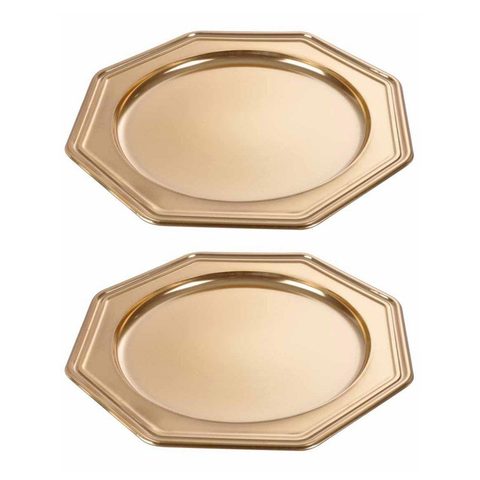 Homea Lot de 2 Plateaux Déco Octogonaux 30cm