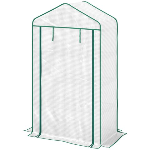 Outsunny Serre de jardin balcon 4 étagères dim. 90 x 49 x 160 cm acier PE haute densité