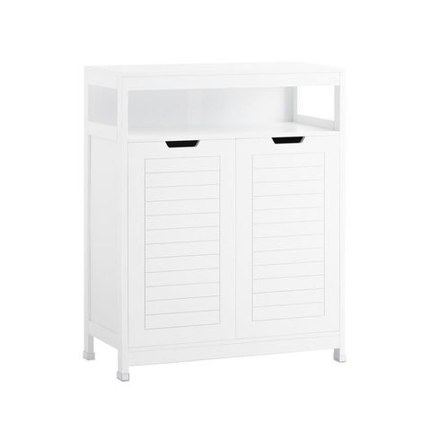 Sobuy Meuble bas de salle de bain à deux portes - Blanc - 70x35x90cm - Minimaliste - BZR121-W