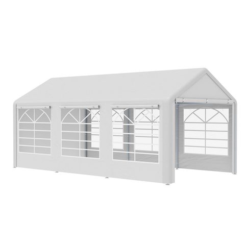 Outsunny Barnum tonnelle tente de réception 3 x 6 m - 6 fenêtres, 2 portes - acier galvanisé PE