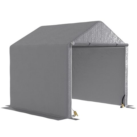 Outsunny Abri de jardin rangement extérieur en PE résistant aux UV gris dim. 2L x 2l x 2H m