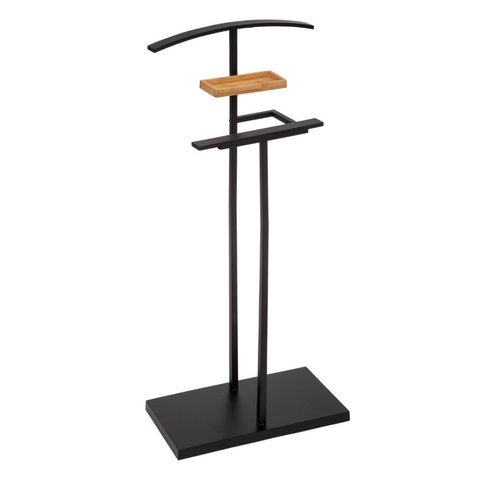 5Five Valet avec vide poche H. 114,3 cm métal noir et bambou
