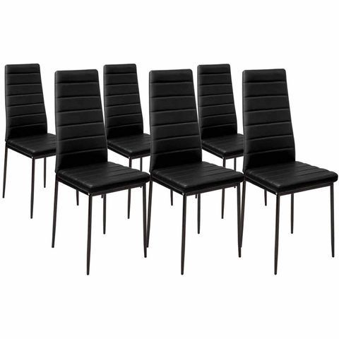 Id Market Lot de 6 chaises romane noires pour salle à manger