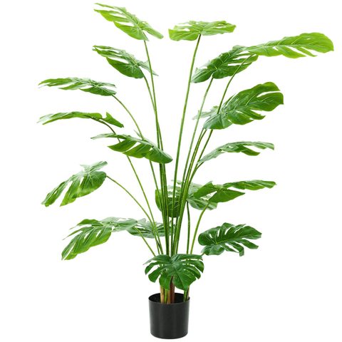 Homcom Plante artificielle Monstera H.1,5 m feuilles de tortue grand réalisme