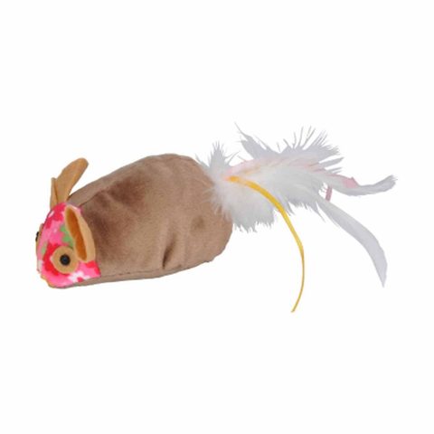 Homea Jouet pour Chat Souris & Queue à Plumes 19cm