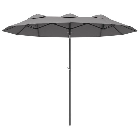 Outsunny Parasol de jardin inclinable grande taille ouverture fermeture manivelle acier polyester haute densité