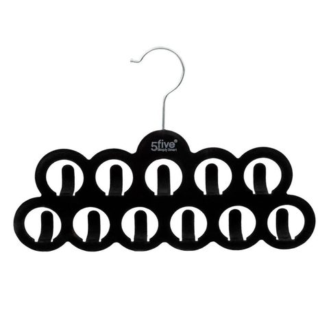 5Five Cintre pour 11 ceintures en feutrine L. 30,4 cm noir,5Five
