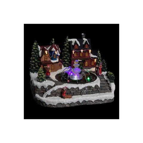 Feeric Light & Christmas Village de Noël Fontaine Ville 26cm