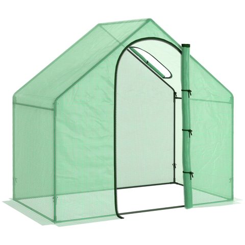 Outsunny Serre de jardin balcon terrasse serre pour tomates 1,8L x 1l x 1,68H m acier PE imperméable