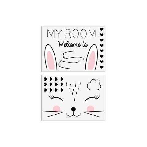 Stick'n Look Lot de 2 Stickers Kids Lapin 50x70cm