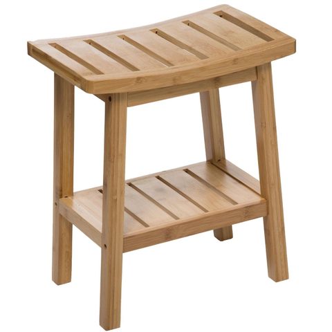 5Five Tabouret de salle de bains en bambou l. 39,5 H. 46 x P. 25,2 cm, Green Harmony