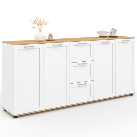 Id Market Buffet 180 cm vito xxl 4 portes avec 3 tiroirs bois