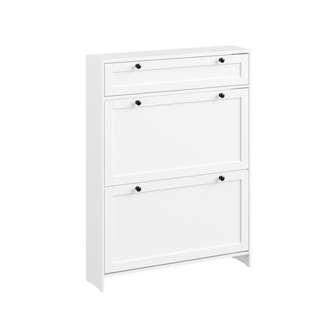 Sobuy Meuble À Chaussures avec un tiroir - Blanc - 80x19x107cm - Nordique - FSR207-W