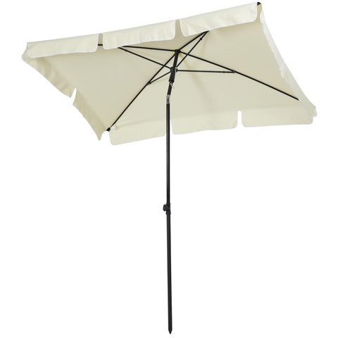 Outsunny Parasol rectangulaire inclinable alu acier polyester haute densité diamètre 2 m
