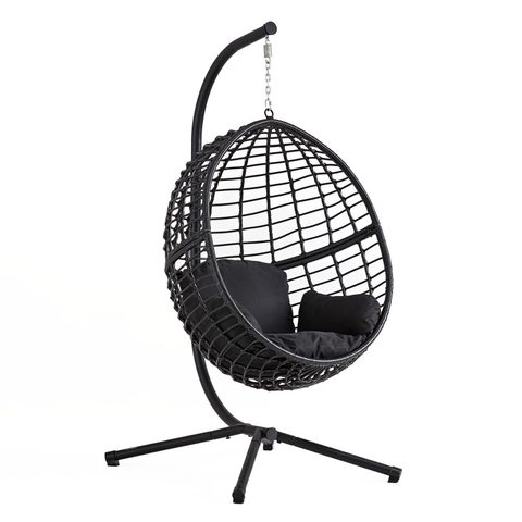 Concept Usine Fauteuil suspendu en résine tressée noir AUROA