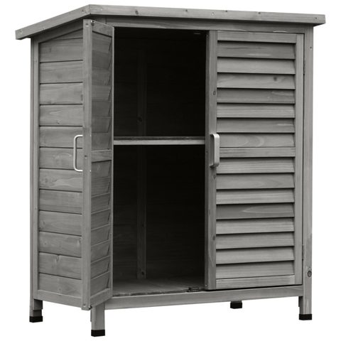 Outsunny Armoire de jardin abri jardin remise pour outils sur pied dim. 87L x 46l x 96H cm étagère portes persiennes toit bitumé bois sapin autoclave