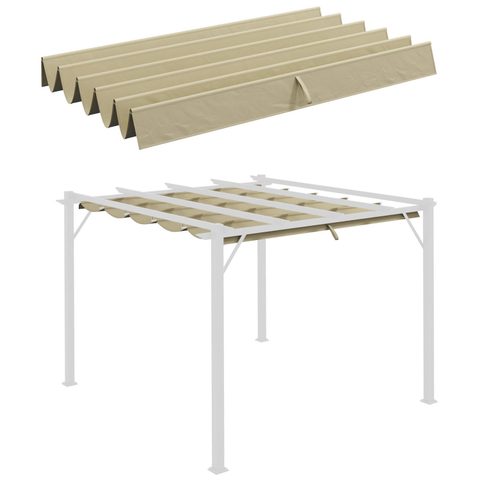 Outsunny Toile de rechange pour pergola rétractable 3 x 3 m polyester haute densité 180 g/m² imperméabilisé