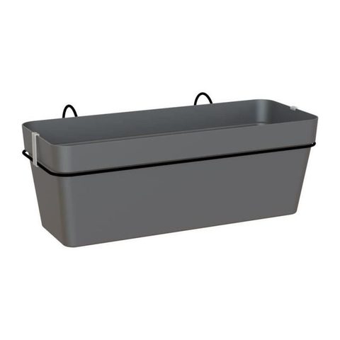 Artevasi Jardinière balcon CAPRI RE - Plastique - Anthracite - Rectangulaire - 50,2 x 28,5 x h20 cm