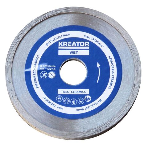 Kreator Disque diamant carrelage, faïence - Alésage 22,2 mm 3 disques 115 mm 1,9 mm