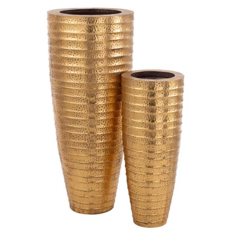 J-line Lot de 2 Vases Déco en Métal Egypte 122cm