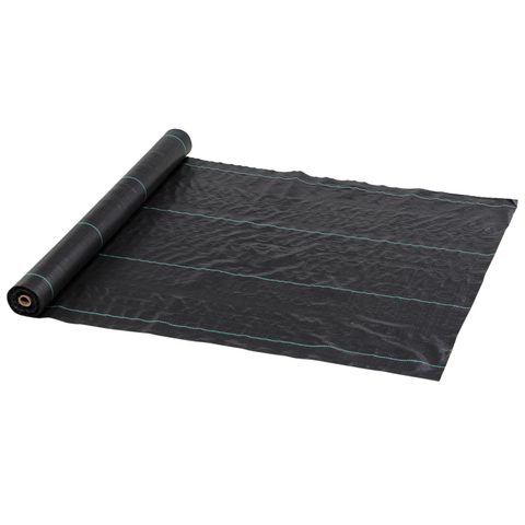 Outsunny Toile de paillage anti mauvaises herbes indéchirable perméable anti UV - 100 x 1 m - PP haute densité 60 g/m²noir