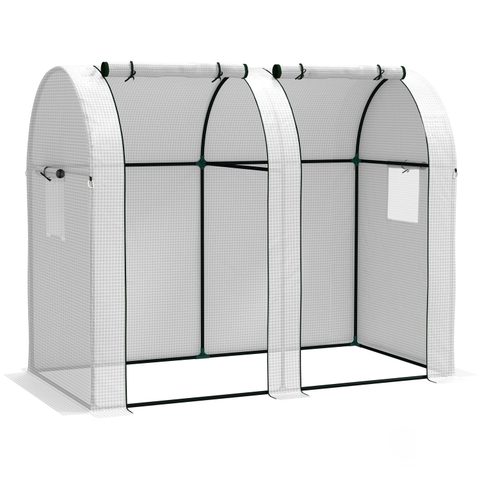 Outsunny Serre de jardin 1,8 m² - 2 portes zippées 4 fenêtres - acier PE
