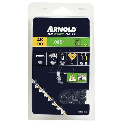 Arnold Chaîne de tronçonneuse 325"/ 1,5 mm - 56 maillons d’entraîneurs - gouges demi-rondes