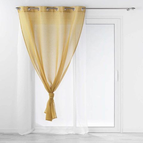 Douceur d'Intérieur Rideau voilage à œillets duetto 140x240cm miel