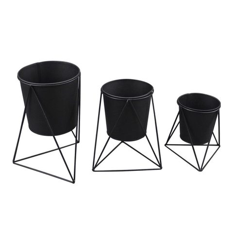 Homea Lot de 3 Caches-Pots Graphic Ethnic 25cm