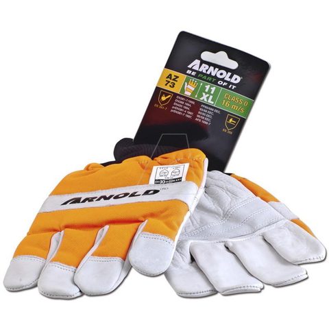 Arnold Gants de protection anti-coupures en cuir CS-1 pour tronçonneuse - Taille 11