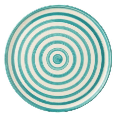J-line Assiette de Présentation en Céramique Granada Rayure 34cm