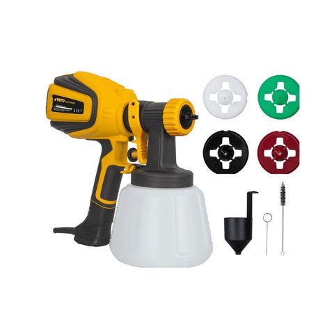 Vito Pistolet à peinture électrique 600W Reservoir 1200ml 4 modes de Pulvérisation
