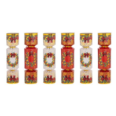 Feeric Light & Christmas Lot de 6 crackers imprimés Couronne de Noël