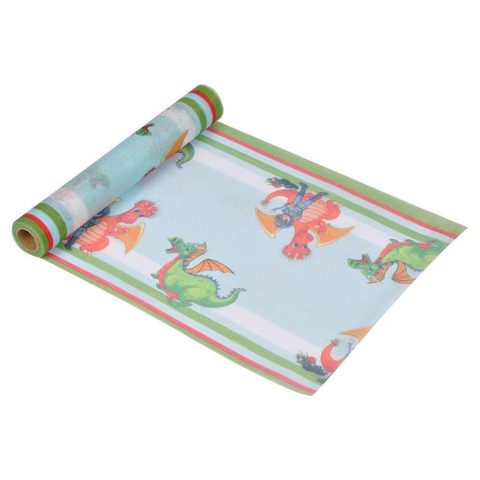 Homea Chemin de Table Jetable Chevalier & Dragon 28cmx5m