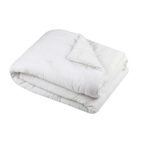 Eden Plaid ou Edredon en gaze de coton 125 x 150 cm Pop color ecru