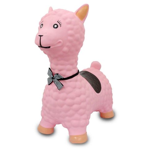 Jamara Animal rebondissant lama hoppydoo rose avec pompe