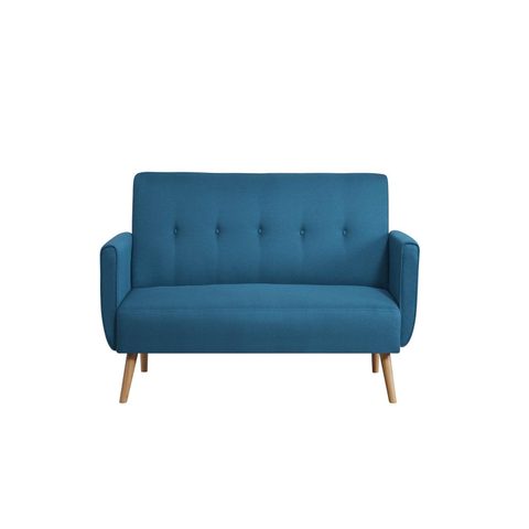 Concept Usine Canapé scandinave convertible 3 places en tissu bleu canard BERLIN