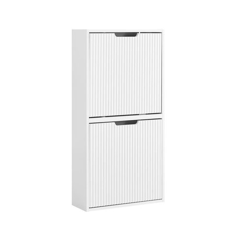 Sobuy Meuble À Chaussures 2 portes - Blanc - 50x19x100cm - Minimaliste - FSR204-W