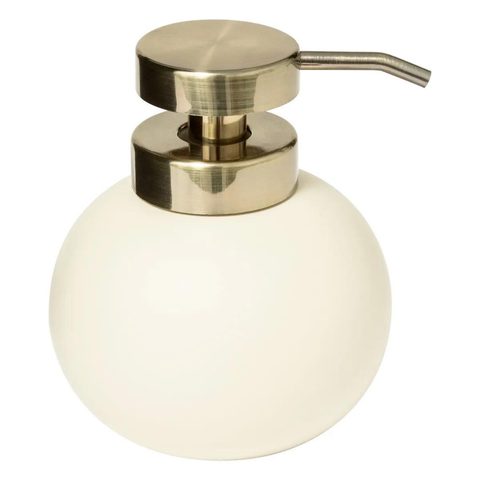 5Five Distributeur de savon à pompe coloris ivoire et acier doré, Duo