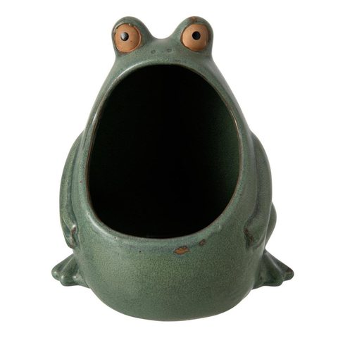 J-line Cache-Pot Grenouille en Grès Enzo 20cm