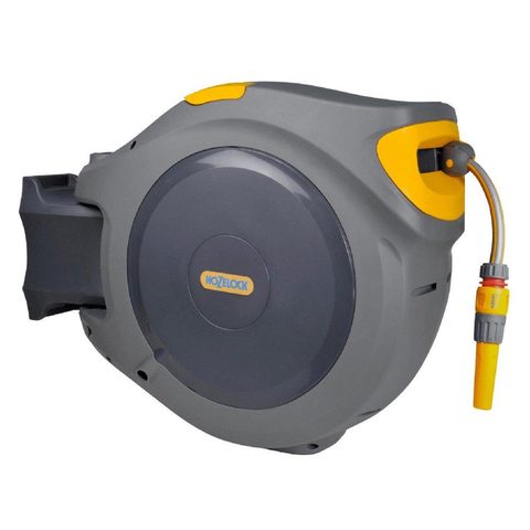 Hozelock Dévidoir mural automatique Auto Reel équipé avec tuyau d'arrosage 40 m