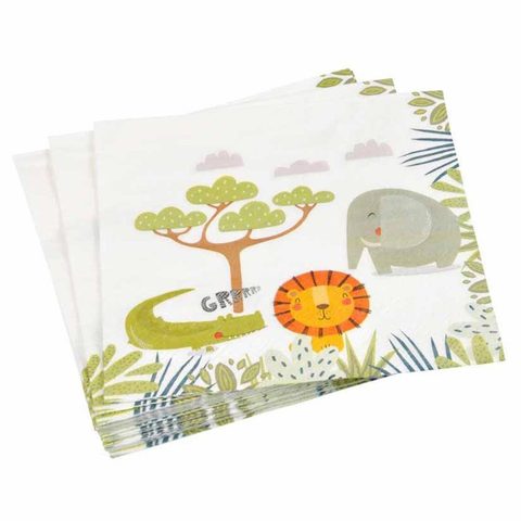 Homea Lot de 20 Serviettes en Papier Savane 33x33cm
