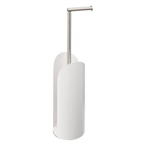 5Five Dérouleur de papier toilette avec tige, blanc coton