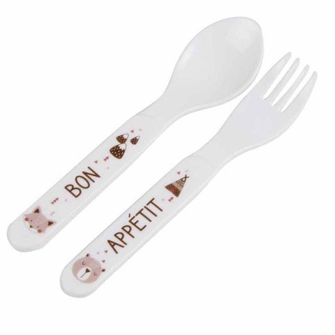 Homea Set de 2 Couverts Bébé Forêt