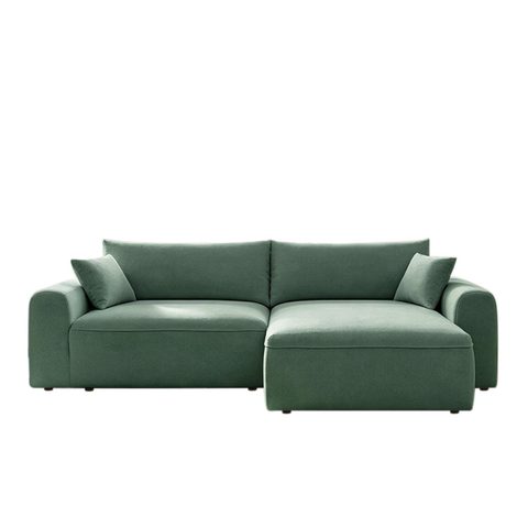 Concept Usine Canapé d'angle convertible vert 4 places tissu bouclé + c BELAIR